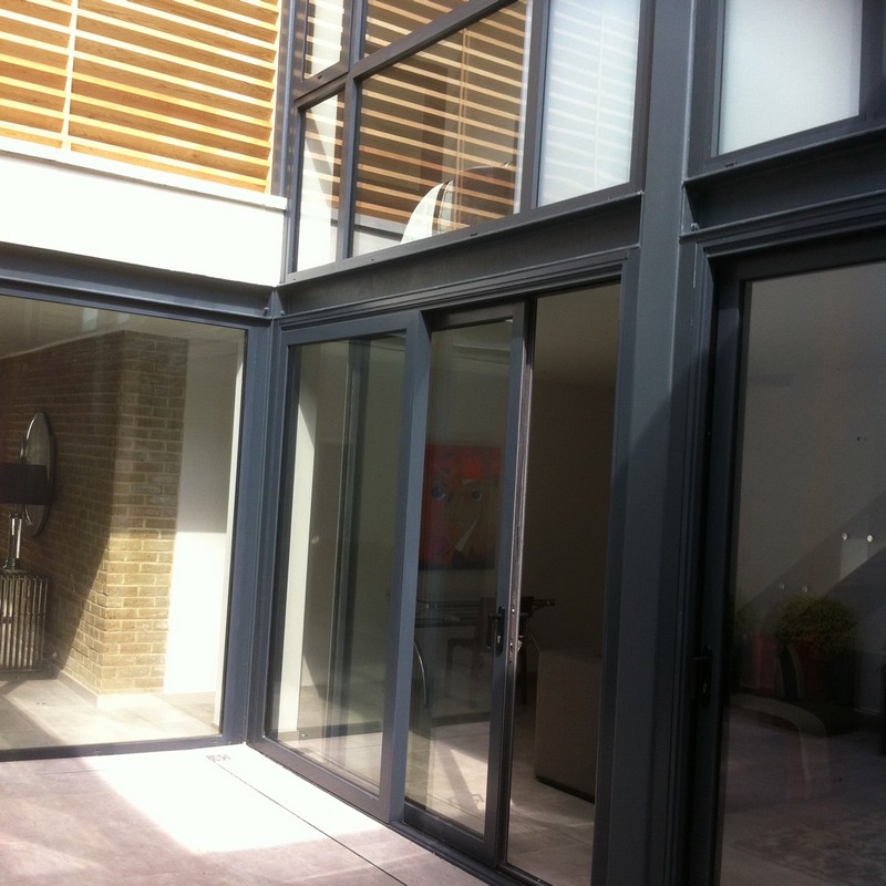 Anthracite aluminium sliding patio doors fitted in Clapham Junction