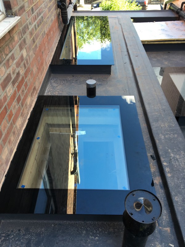 Multiple flat roof skylights on extension in Clapham Junction